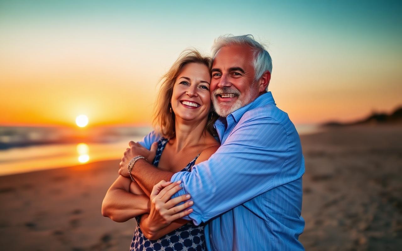 Happy couple enjoying intimacy and connection
